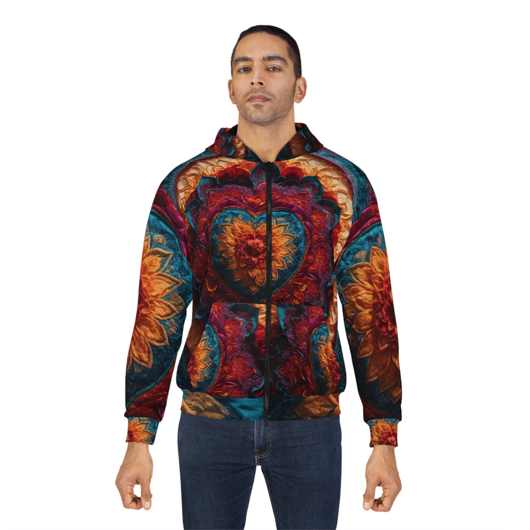 Radiant Floral Mandala - Unisex Zip Hoodie - All Over Prints - g(0D·IO) - XS - -