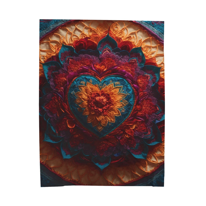 Radiant Floral Mandala - Velveteen Plush Blanket - All Over Prints - g(0D·IO) - 60" × 80" - -