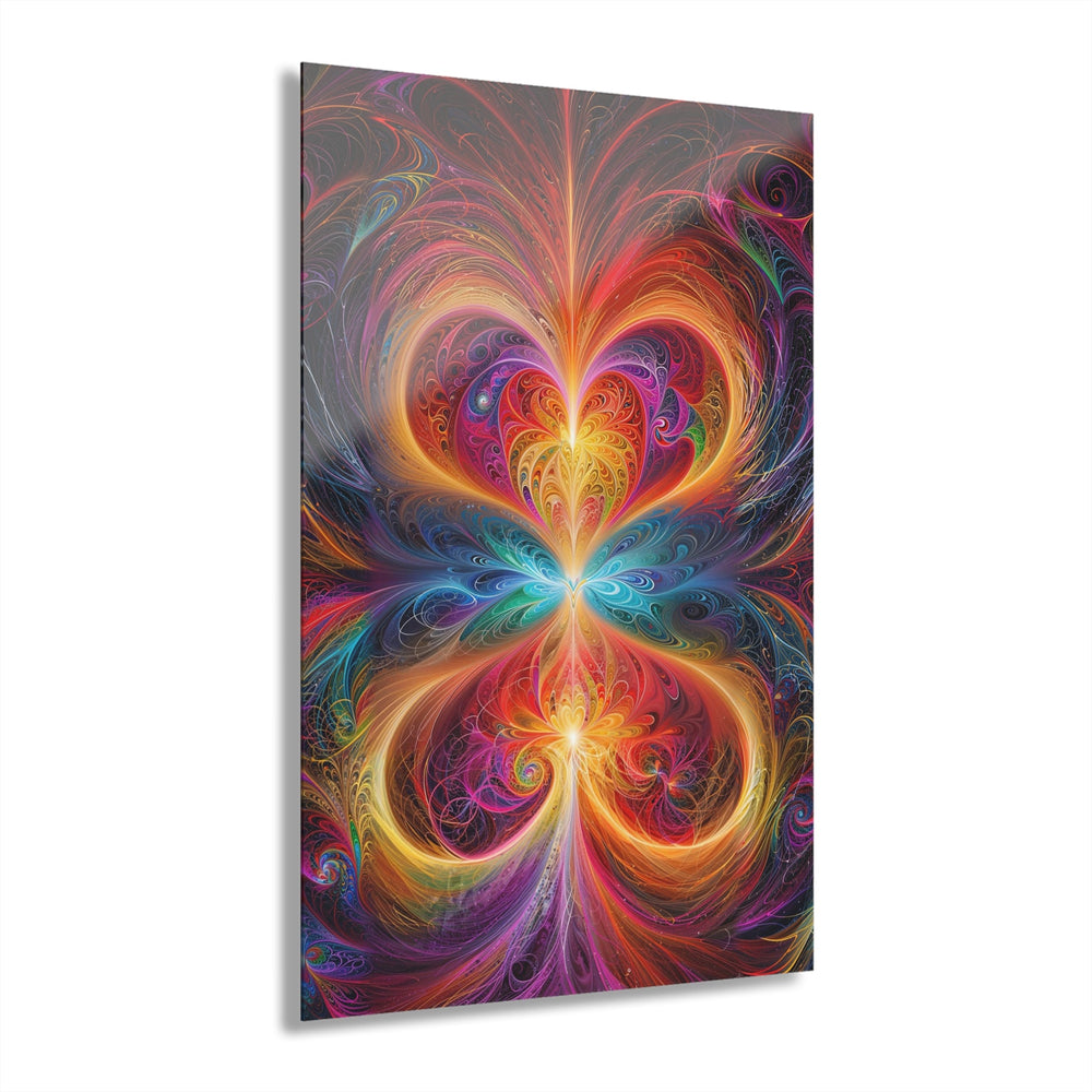 Radiant Fractal Blossom - Acrylic Prints (French Cleat Hanging) - Home Decor - g(0D·IO) - 24" x 36" (Vertical) - 0.25'' -