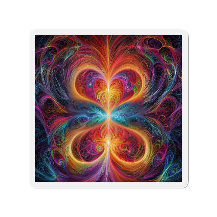 Radiant Fractal Blossom - Die-cut Magnet - Home Decor - g(0D·IO) - 4" x 4" - Die-Cut - 1 pc