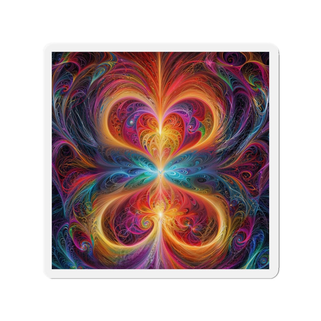Radiant Fractal Blossom - Die-cut Magnet - Home Decor - g(0D·IO) - 2" x 2" - Die-Cut - 1 pc