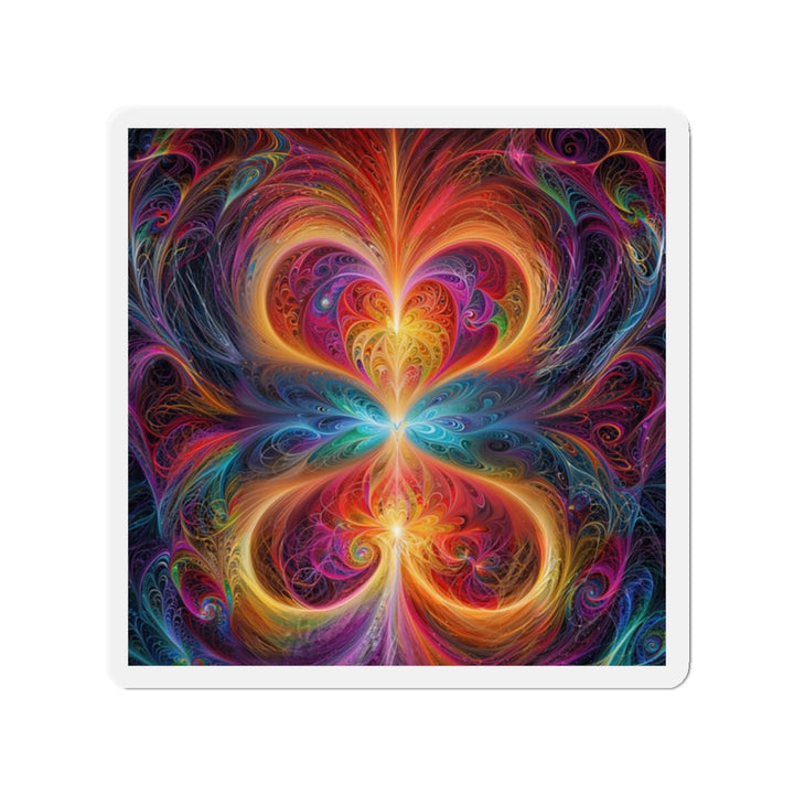 Radiant Fractal Blossom - Die-cut Magnet - Home Decor - g(0D·IO) - 2" x 2" - Die-Cut - 1 pc
