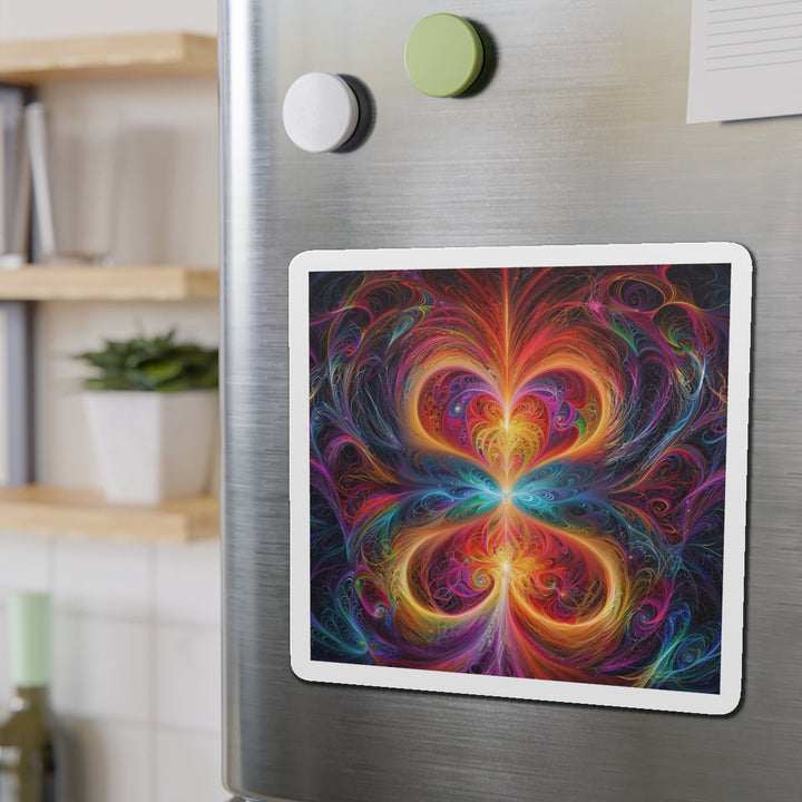 Radiant Fractal Blossom - Die-cut Magnet - Home Decor - g(0D·IO) - 6 × 6" - Die-Cut - 1 pc