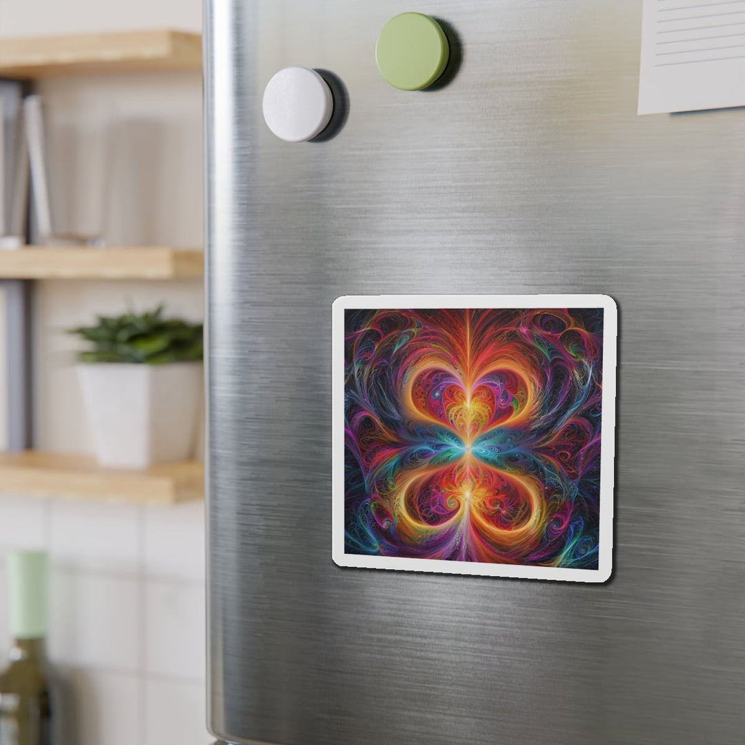 Radiant Fractal Blossom - Die-cut Magnet - Home Decor - g(0D·IO) - 6 × 6" - Die-Cut - 1 pc