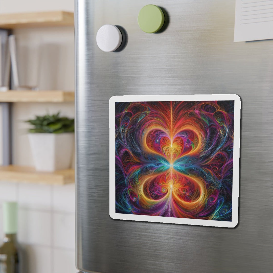 Radiant Fractal Blossom - Die-cut Magnet - Home Decor - g(0D·IO) - 6 × 6" - Die-Cut - 1 pc