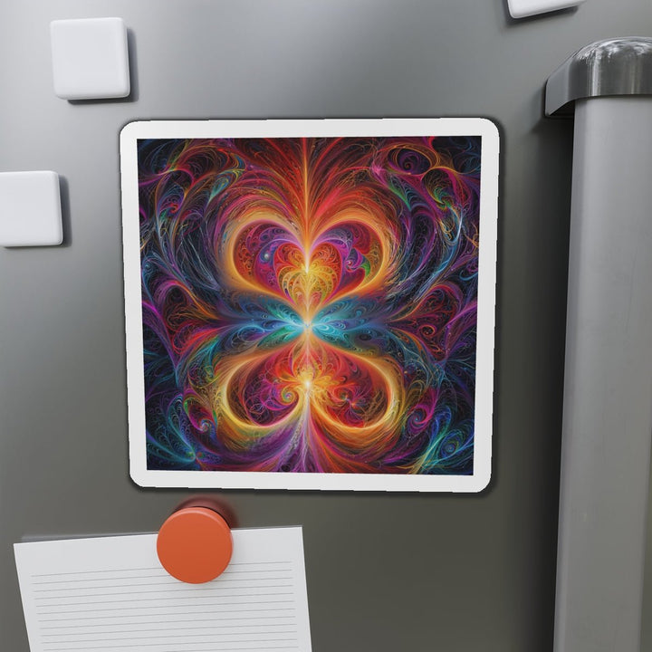 Radiant Fractal Blossom - Die-cut Magnet - Home Decor - g(0D·IO) - 6 × 6" - Die-Cut - 1 pc