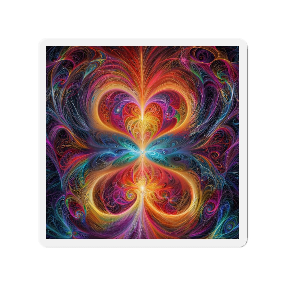 Radiant Fractal Blossom - Die-cut Magnet - Home Decor - g(0D·IO) - 3" x 3" - Die-Cut - 1 pc