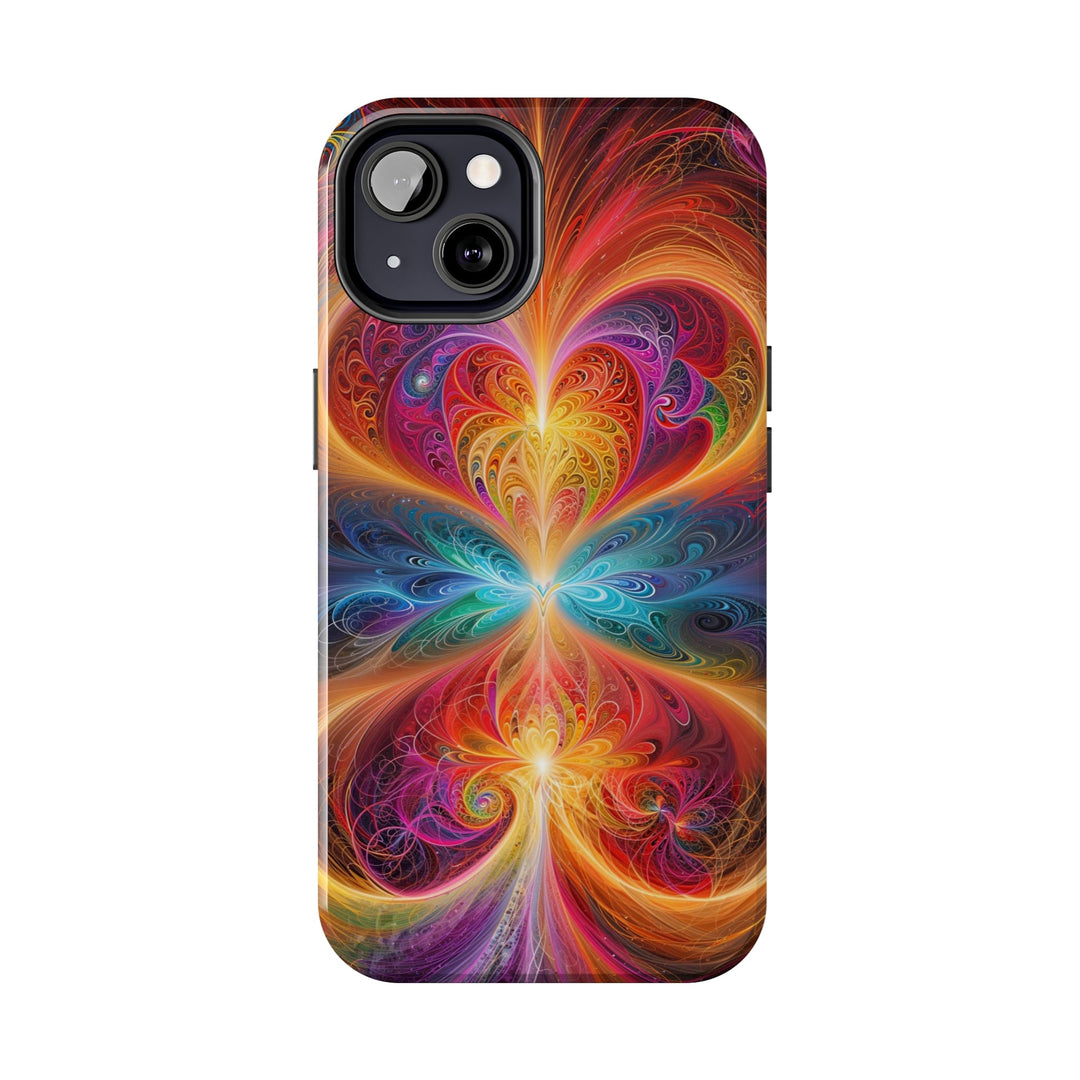 Radiant Fractal Blossom - Tough Phone Case - Phone Case - g(0D·IO) - iPhone 13 Mini - -