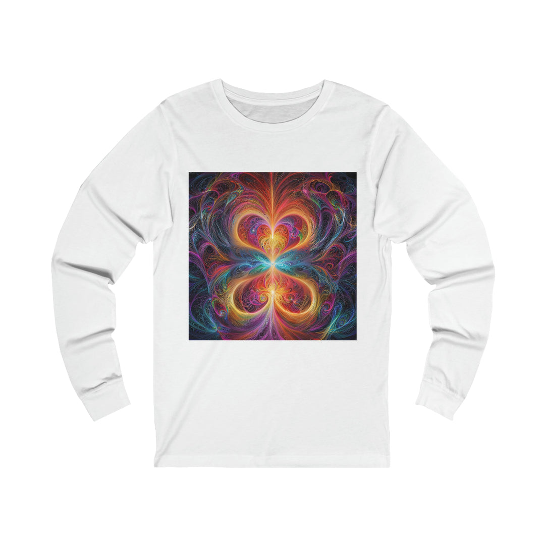 Radiant Fractal Blossom - Unisex Jersey Long Sleeve Tee - Long-sleeve - g(0D·IO) - S - White -