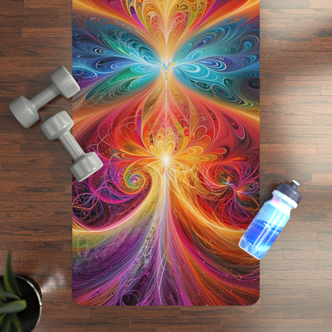 Radiant Fractal Blossom - Yoga Mat - Home Decor - g(0D·IO) - 24” x 68” - -
