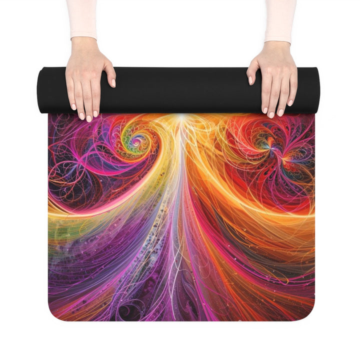 Radiant Fractal Blossom - Yoga Mat - Home Decor - g(0D·IO) - 24” x 68” - -