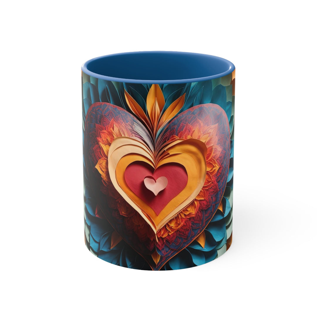 Radiant Heart Bloom - Accent Coffee Mug - Mug - g(0D·IO) - Blue - 11oz -