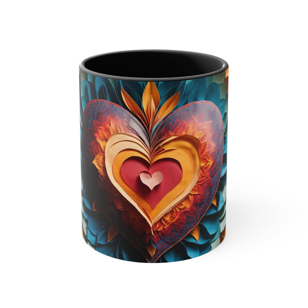 Radiant Heart Bloom - Accent Coffee Mug - Mug - g(0D·IO) - Black - 11oz -