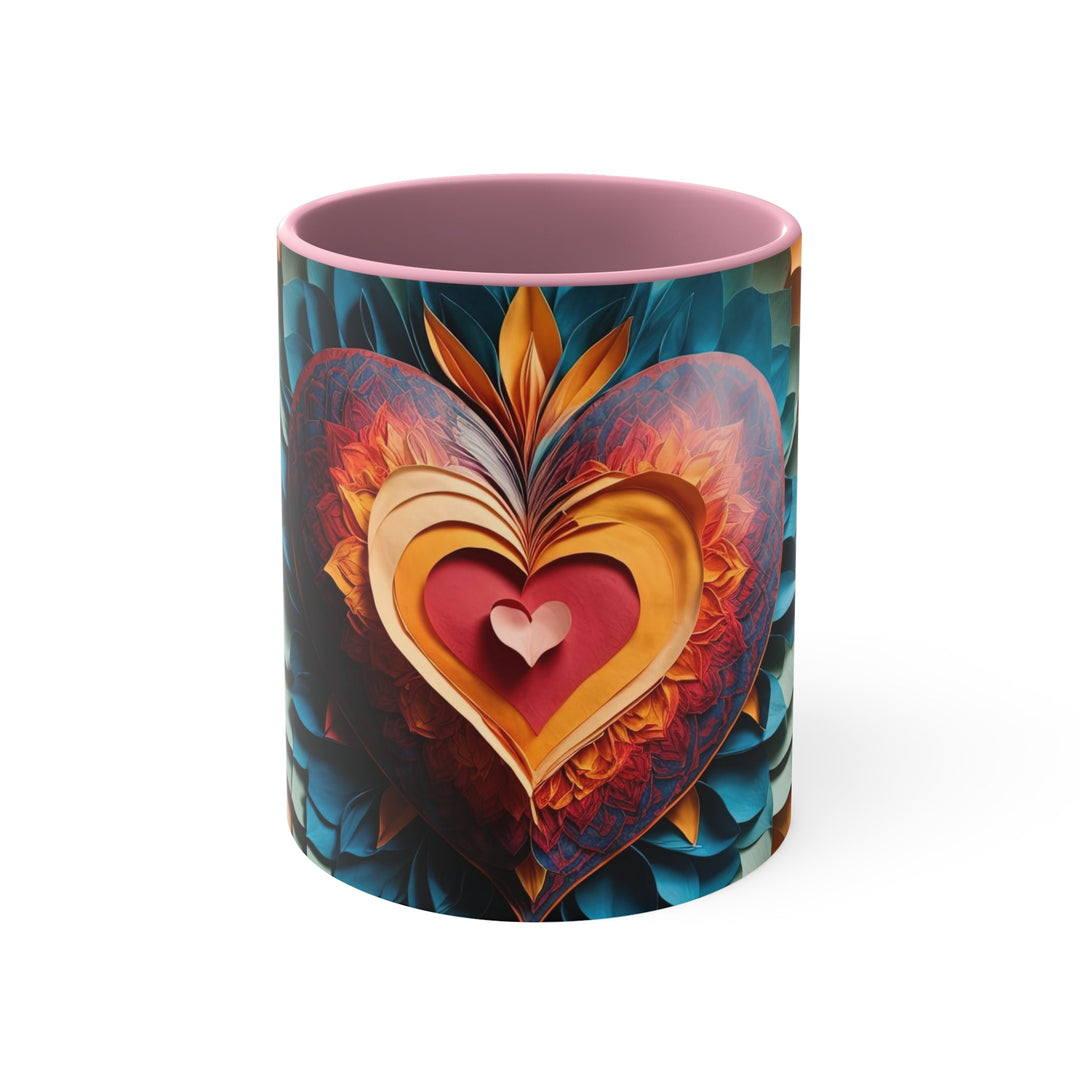 Radiant Heart Bloom - Accent Coffee Mug - Mug - g(0D·IO) - Pink - 11oz -