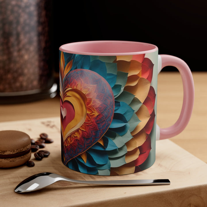 Radiant Heart Bloom - Accent Coffee Mug - Mug - g(0D·IO) - Pink - 11oz -