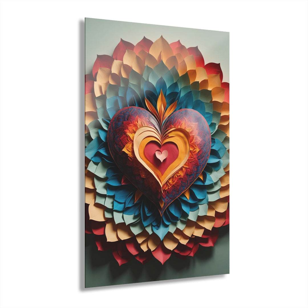 Radiant Heart Bloom - Acrylic Prints (French Cleat Hanging) - Home Decor - g(0D·IO) - 24" x 36" (Vertical) - 0.25'' -