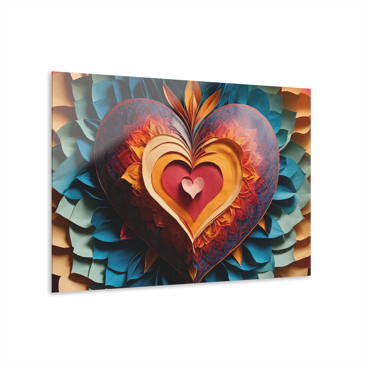 Radiant Heart Bloom - Acrylic Prints (French Cleat Hanging) - Home Decor - g(0D·IO) - 36" x 24" (Horizontal) - 0.25'' -
