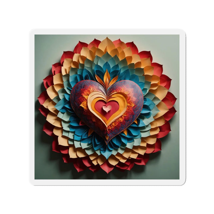 Radiant Heart Bloom - Die-cut Magnet - Home Decor - g(0D·IO) - 5" x 5" - Die-Cut - 1 pc