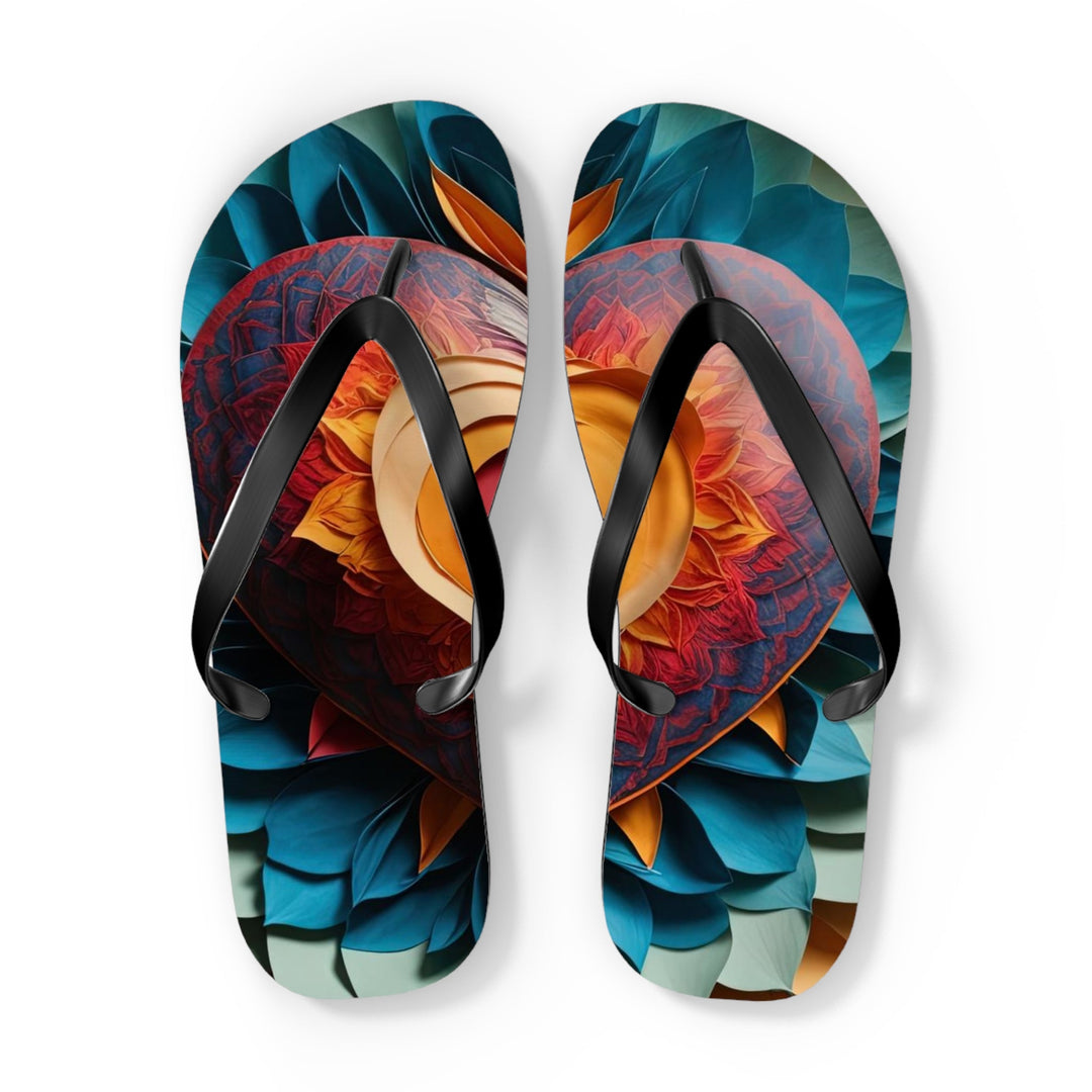 Radiant Heart Bloom - Flip Flops - Shoes - g(0D·IO) - XL - Black sole -