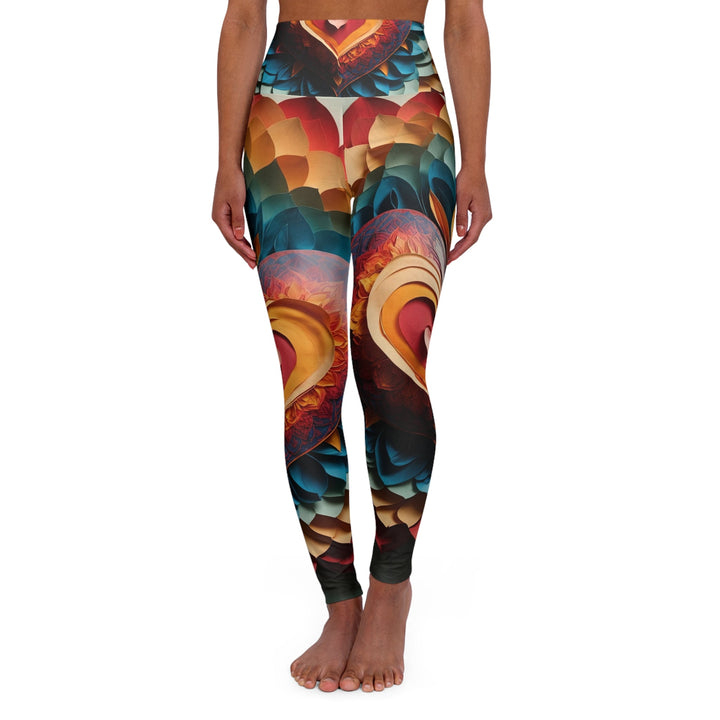 Radiant Heart Bloom - High Waisted AOP Yoga Leggings - All Over Prints - g(0D·IO) - XS - -