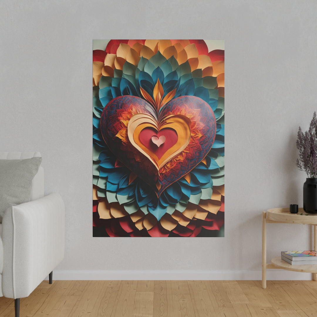 Radiant Heart Bloom - Matte Canvas - Canvas - g(0D·IO) - 32" x 32" (Square) - 0.75'' -