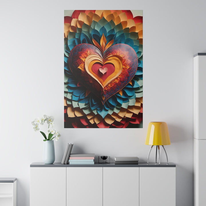 Radiant Heart Bloom - Matte Canvas - Canvas - g(0D·IO) - 32" x 32" (Square) - 0.75'' -