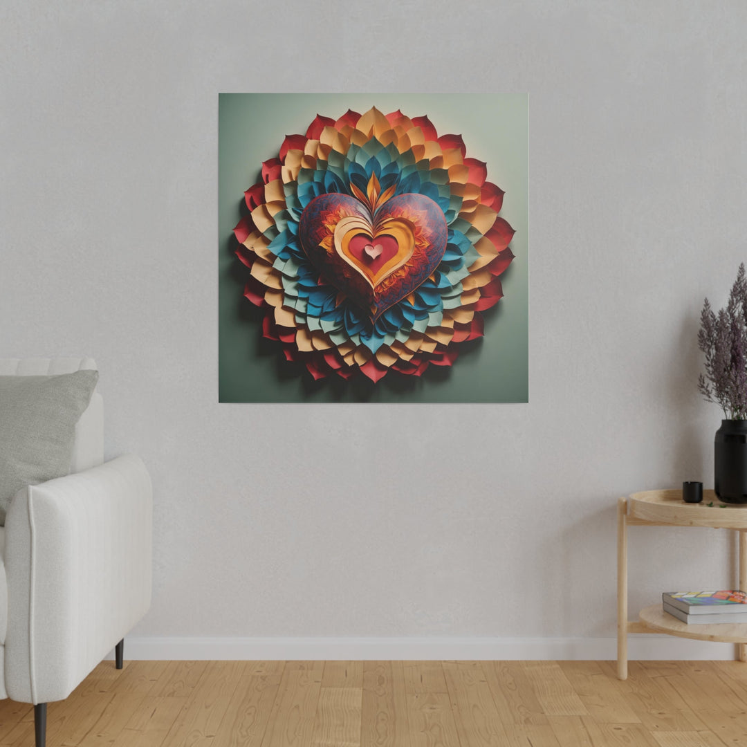 Radiant Heart Bloom - Matte Canvas - Canvas - g(0D·IO) - 32" x 32" (Square) - 0.75'' -