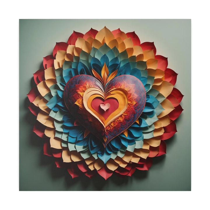 Radiant Heart Bloom - Matte Canvas - Canvas - g(0D·IO) - 32" x 32" (Square) - 0.75'' -