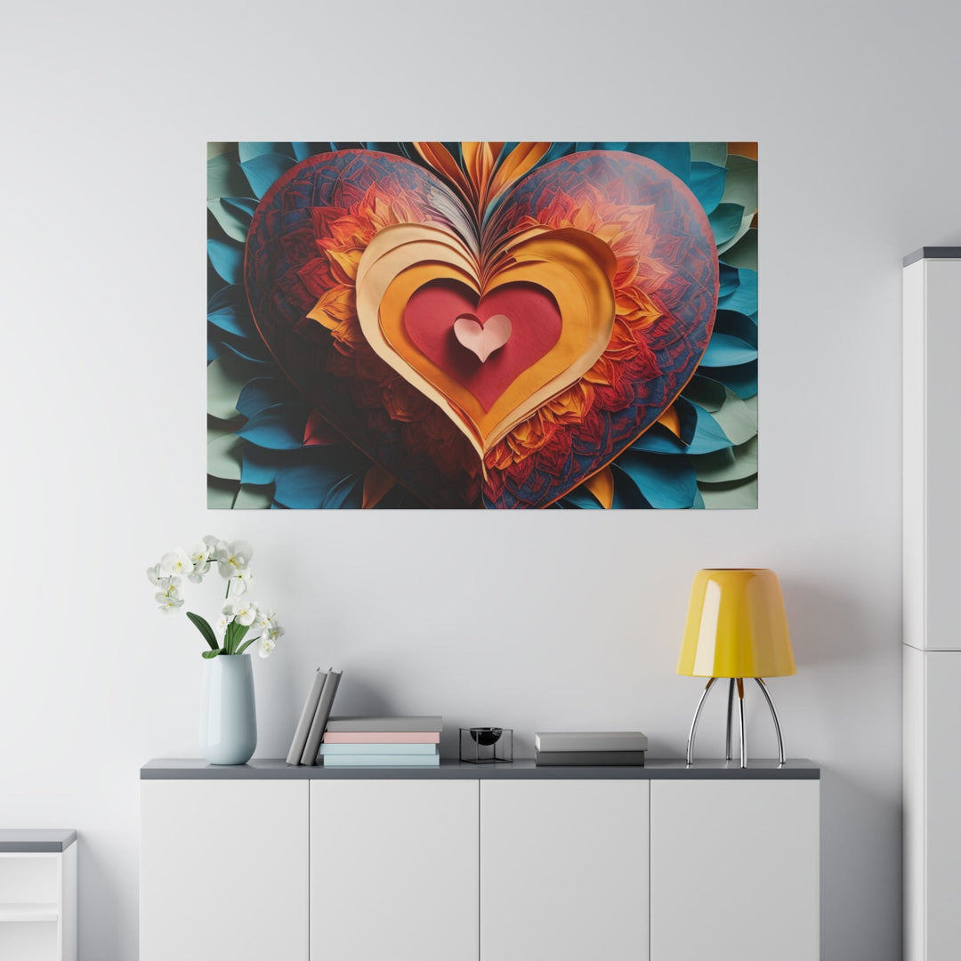 Radiant Heart Bloom - Matte Canvas - Canvas - g(0D·IO) - 32" x 32" (Square) - 0.75'' -