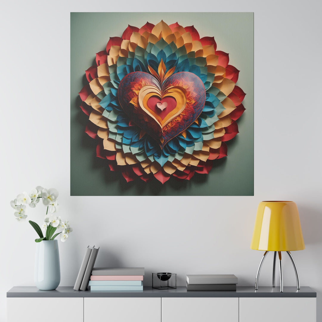 Radiant Heart Bloom - Matte Canvas - Canvas - g(0D·IO) - 32" x 32" (Square) - 0.75'' -