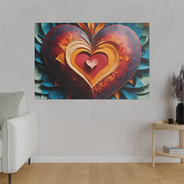 Radiant Heart Bloom - Matte Canvas - Canvas - g(0D·IO) - 32" x 32" (Square) - 0.75'' -