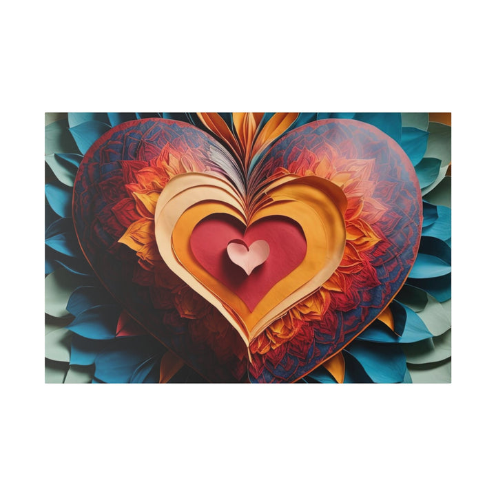 Radiant Heart Bloom - Matte Canvas - Canvas - g(0D·IO) - 48″ x 32″ (Horizontal) - 0.75'' -