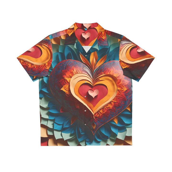 Radiant Heart Bloom - Men's Hawaiian Shirt - All Over Prints - g(0D·IO) - S - White -