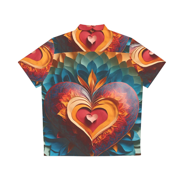 Radiant Heart Bloom - Men's Hawaiian Shirt - All Over Prints - g(0D·IO) - S - Black -