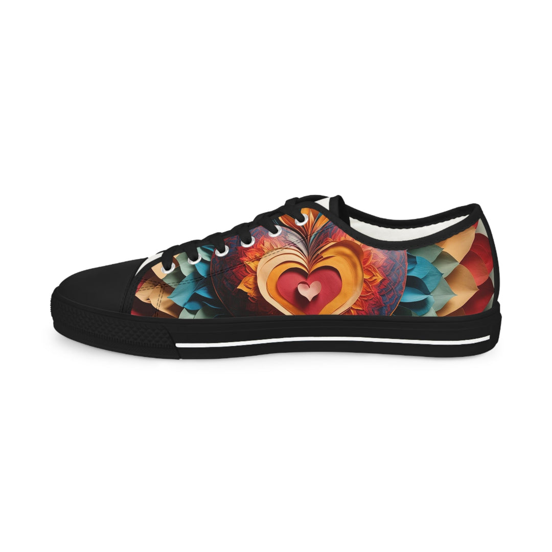 Radiant Heart Bloom - Men's Lowtop Sneakers - Shoes - g(0D·IO) - US 5 - Black sole -