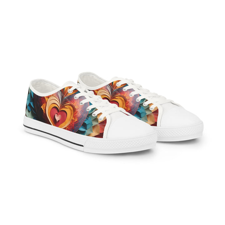 Radiant Heart Bloom - Men's Lowtop Sneakers - Shoes - g(0D·IO) - US 5 - White sole -