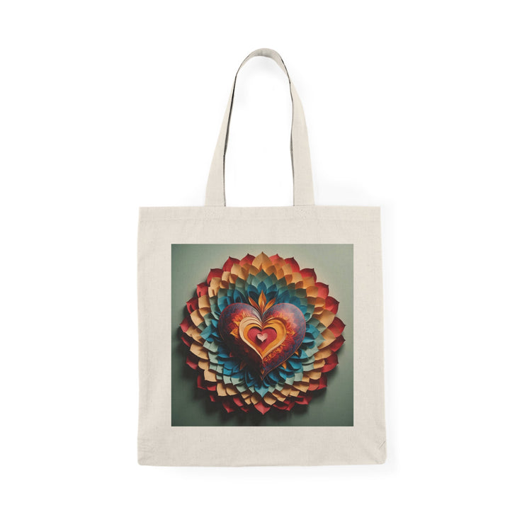 Radiant Heart Bloom - Natural Tote Bag - Bags - g(0D·IO) - 15" x 16" - Natural -