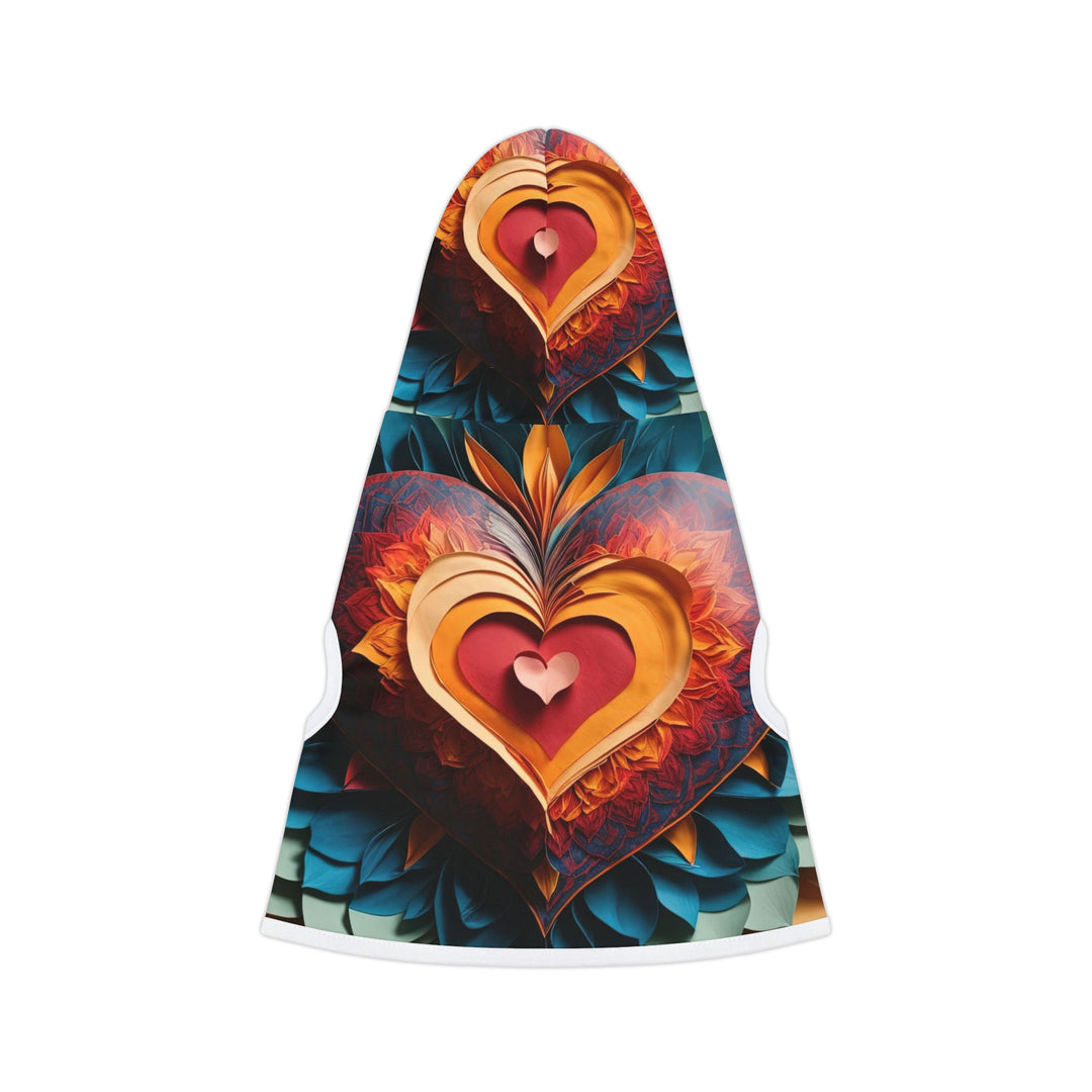 Radiant Heart Bloom - Pet Hoodie - Pets - g(0D·IO) - XXS - Black Rib -