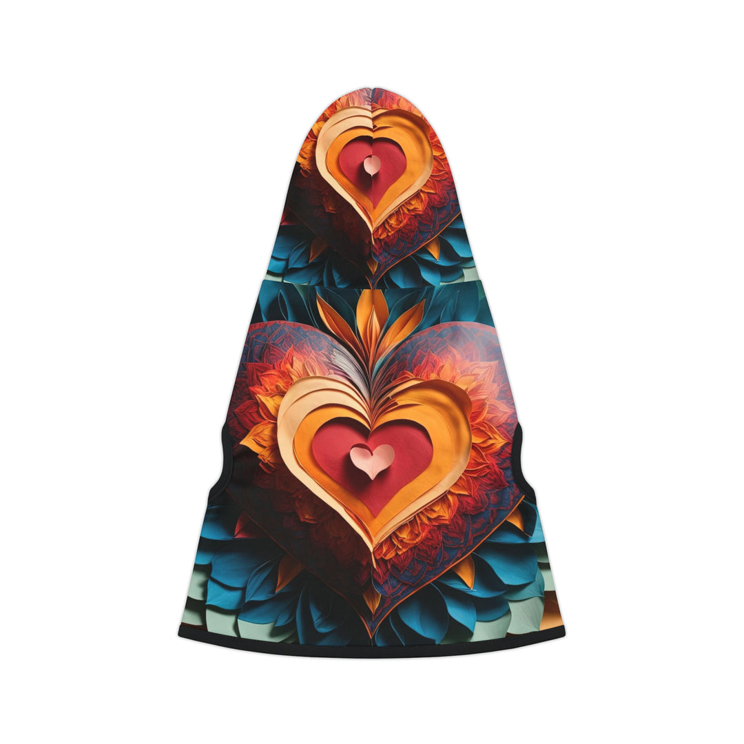 Radiant Heart Bloom - Pet Hoodie - Pets - g(0D·IO) - XXS - Black Rib -