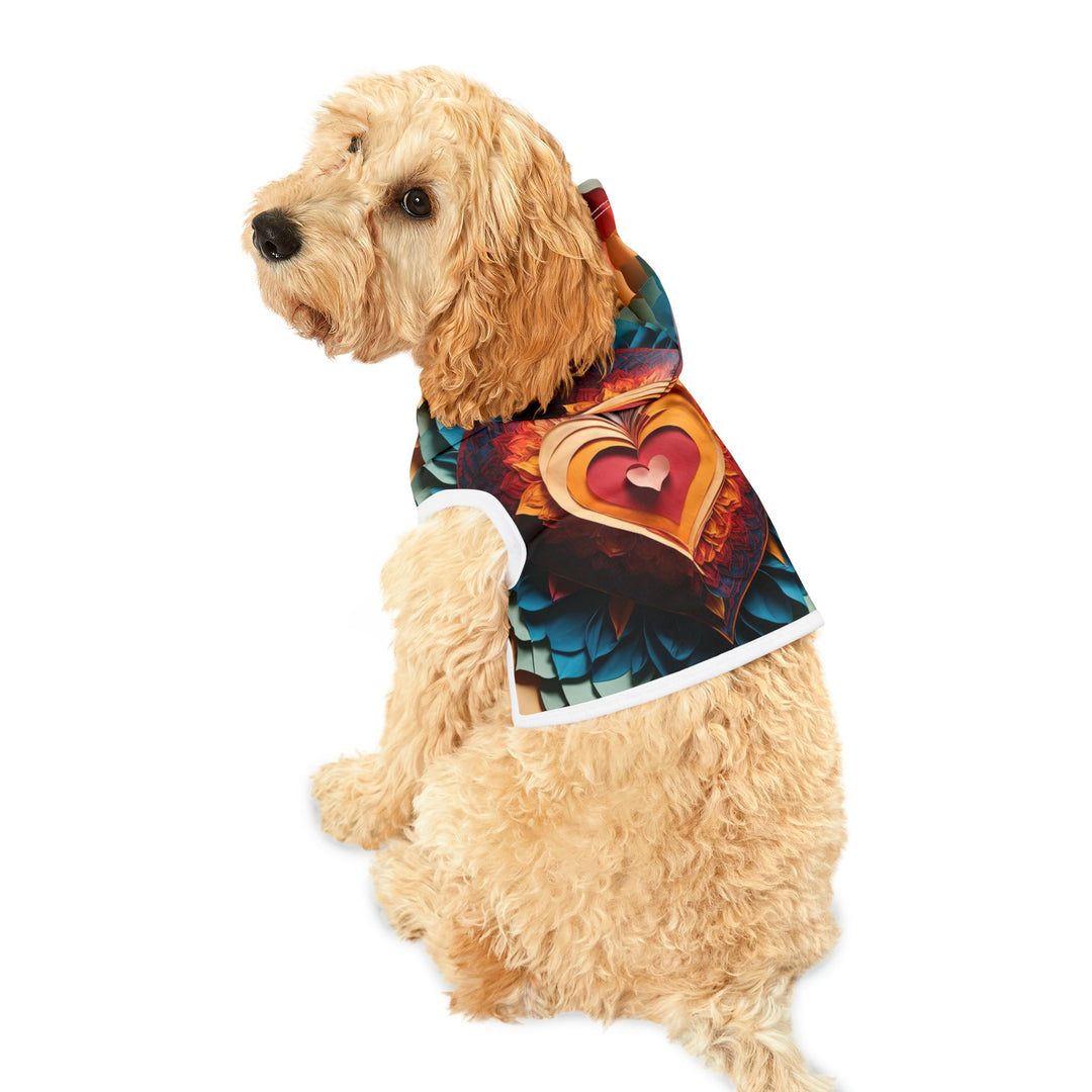 Radiant Heart Bloom - Pet Hoodie - Pets - g(0D·IO) - XXS - Black Rib -