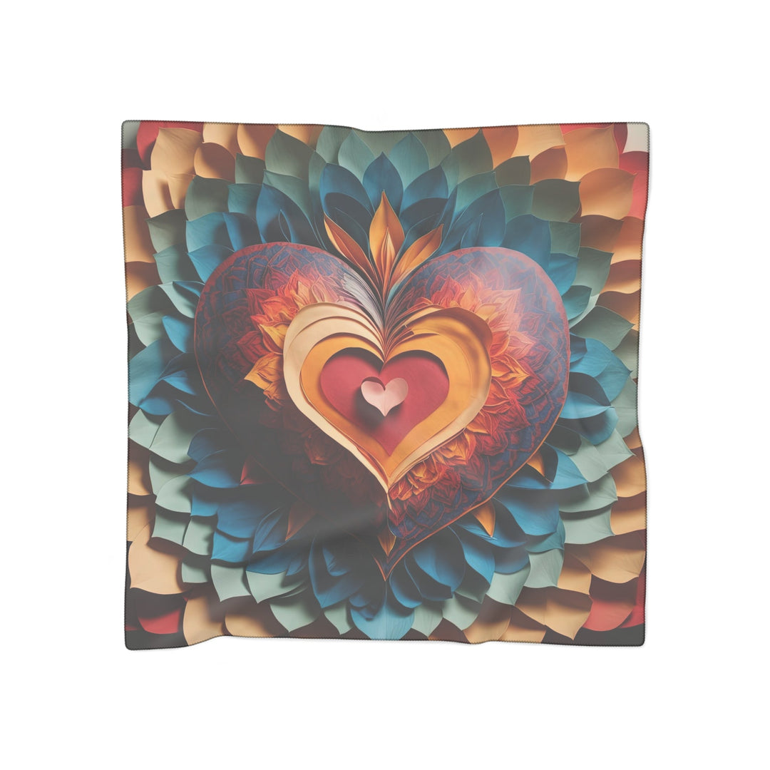 Radiant Heart Bloom - Poly Scarf - Accessories - g(0D·IO) - Poly voile - 25" × 25" -