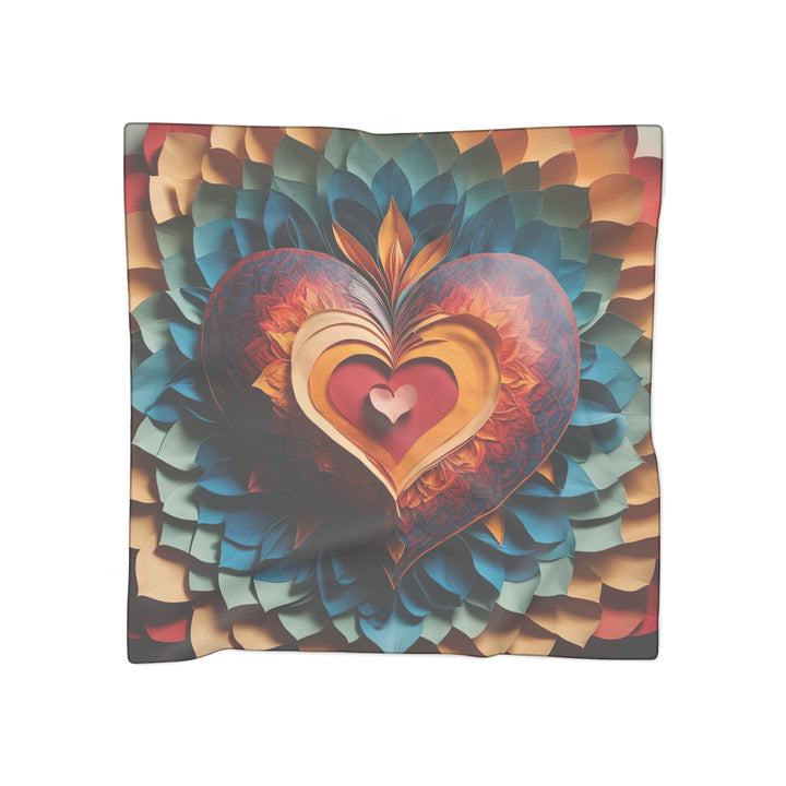 Radiant Heart Bloom - Poly Scarf - Accessories - g(0D·IO) - Poly voile - 50" × 50" -