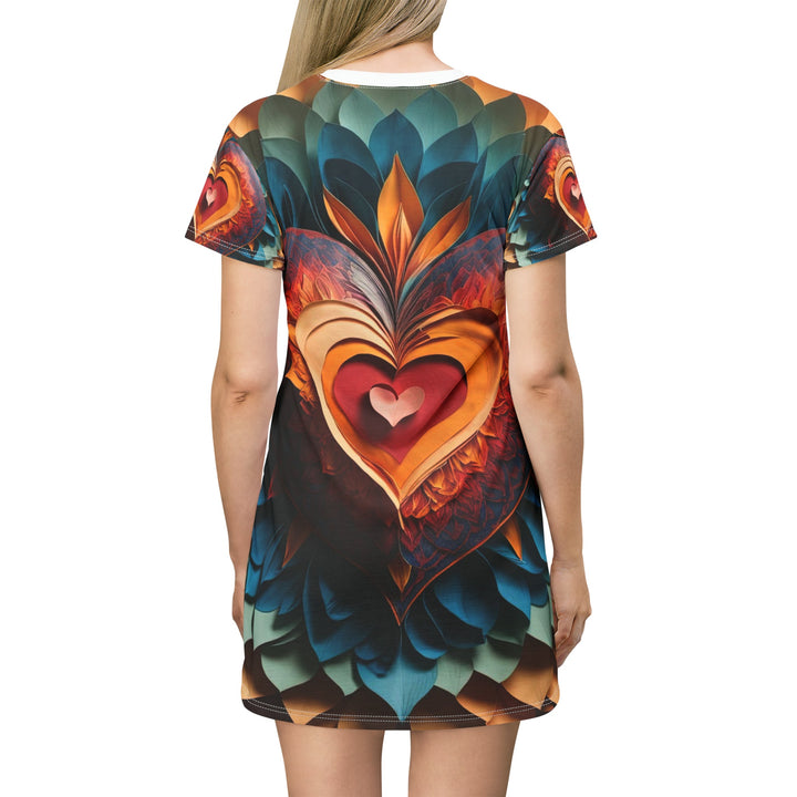 Radiant Heart Bloom - T-Shirt Dress - All Over Prints - g(0D·IO) - XS - -