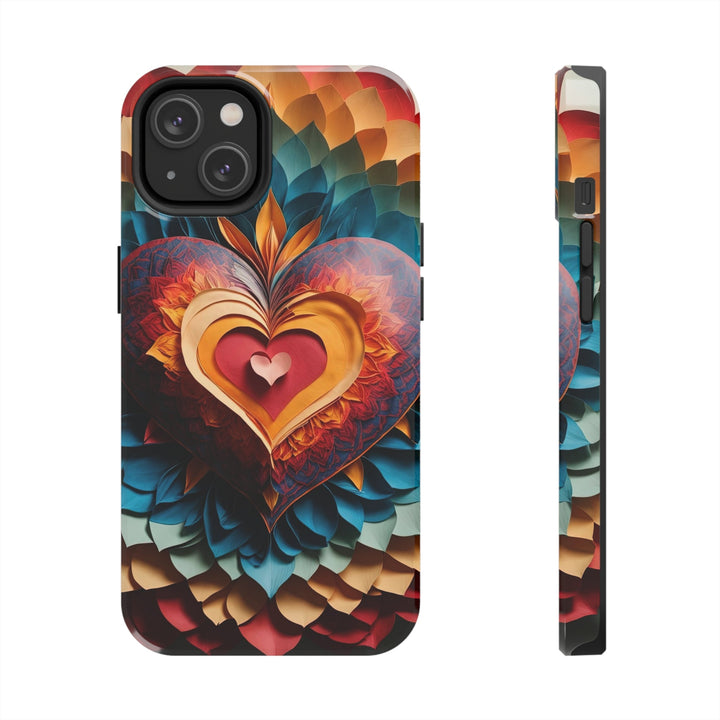 Radiant Heart Bloom - Tough Phone Case - Phone Case - g(0D·IO) - iPhone 14 - -