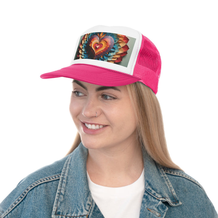 Radiant Heart Bloom - Trucker Hat - Hats - g(0D·IO) - Pink - One size -