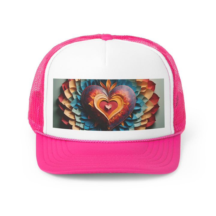 Radiant Heart Bloom - Trucker Hat - Hats - g(0D·IO) - Pink - One size -