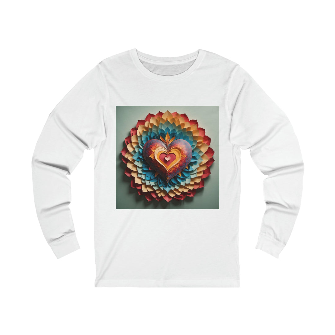 Radiant Heart Bloom - Unisex Jersey Long Sleeve Tee - Long-sleeve - g(0D·IO) - S - White -