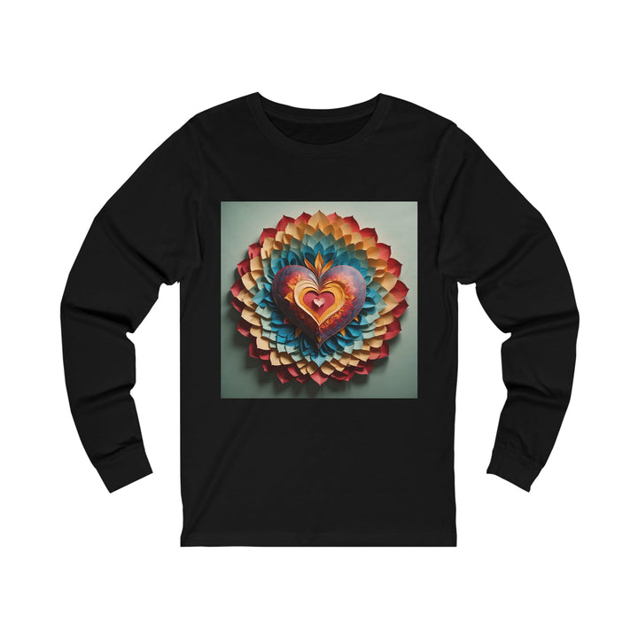 Radiant Heart Bloom - Unisex Jersey Long Sleeve Tee - Long-sleeve - g(0D·IO) - S - Black -