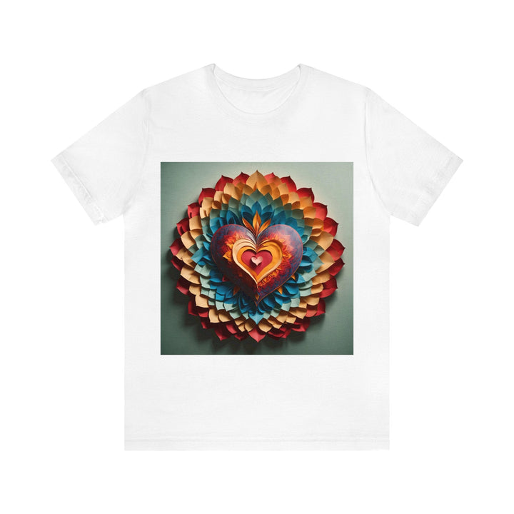 Radiant Heart Bloom - Unisex Jersey Short Sleeve Tee - T-Shirt - g(0D·IO) - White - S -