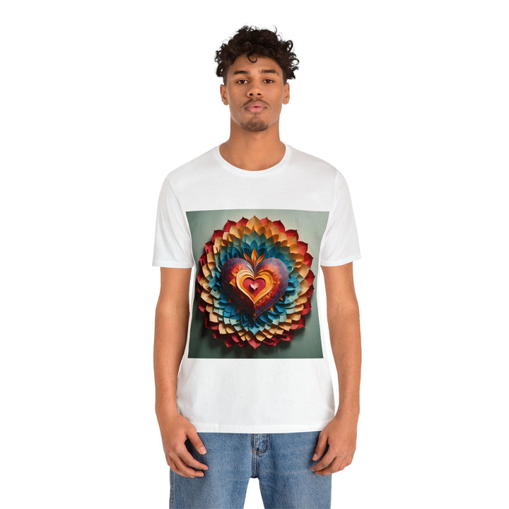 Radiant Heart Bloom - Unisex Jersey Short Sleeve Tee - T-Shirt - g(0D·IO) - Black - S -